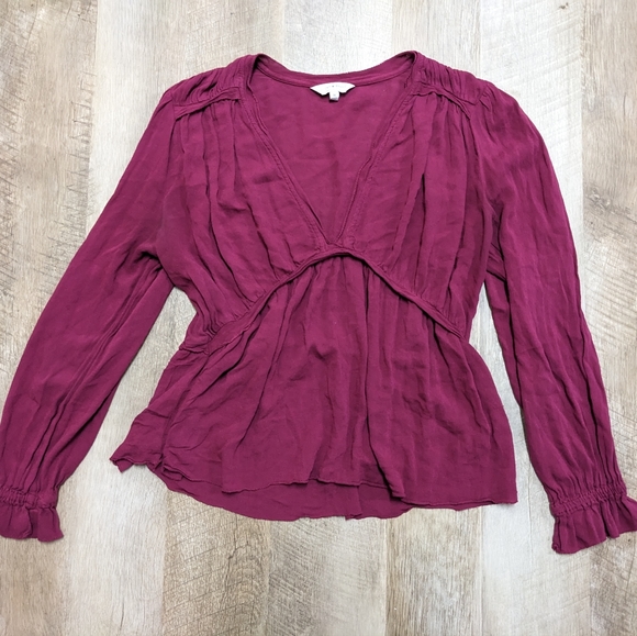 Lucky Brand Purple V Neck Long Sleeve Blouse - Picture 12 of 16